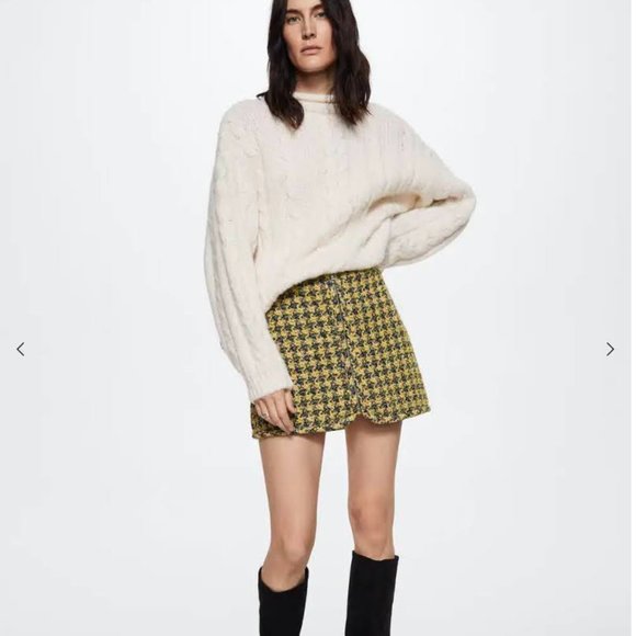 Mango Tweed skirt with zipper - Picture 7 of 9